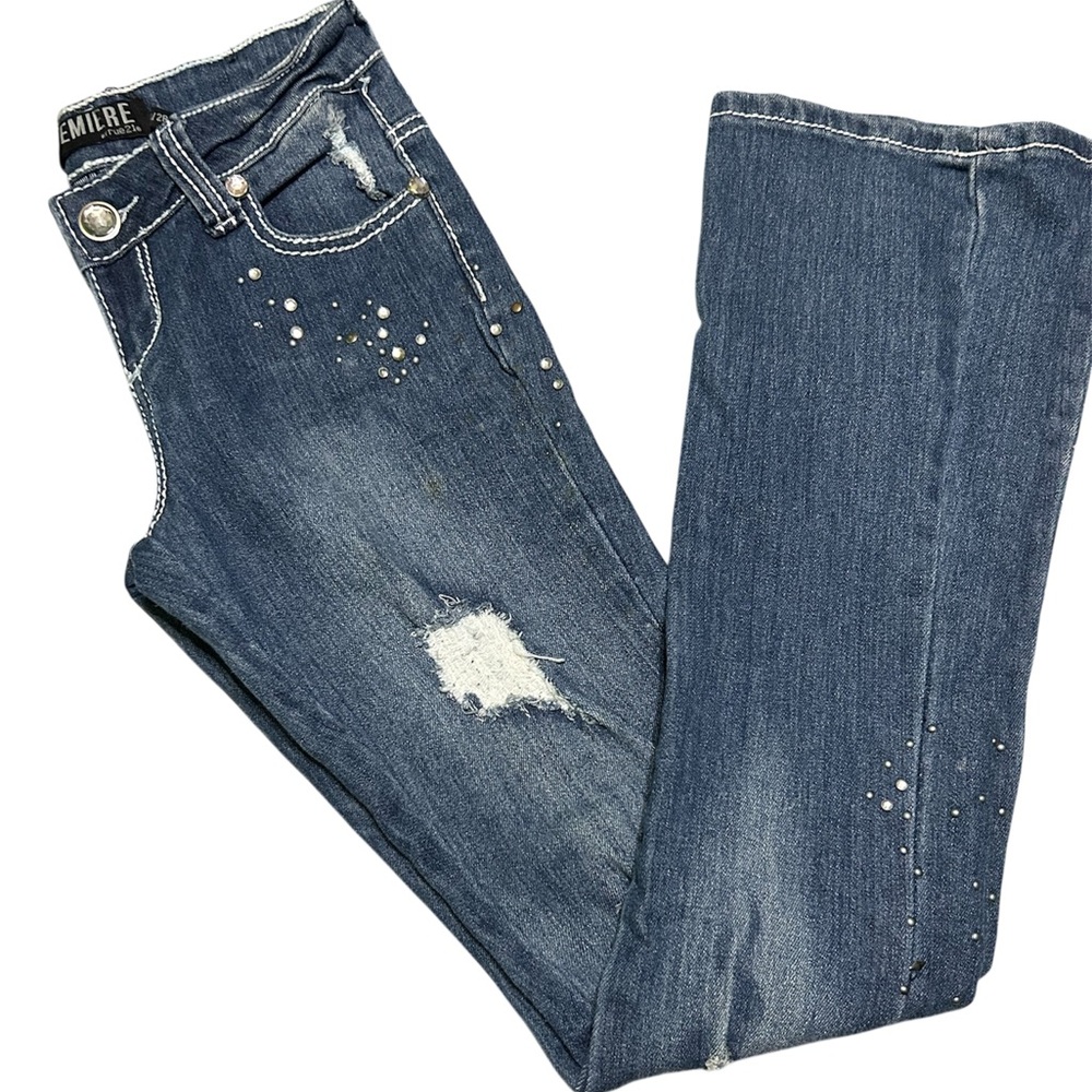 EUC Premiere Denim by rue21 Blue Jeans Distressed